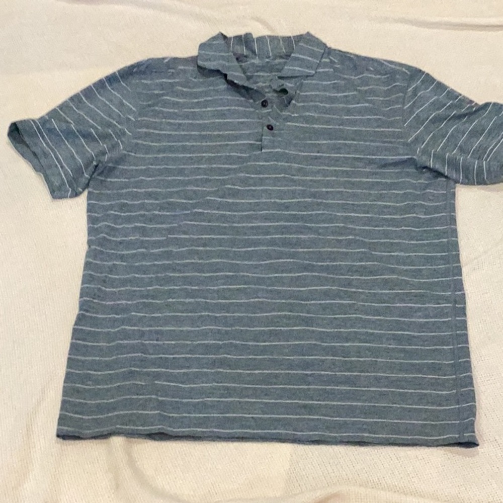 Lululemon Athletica Blue and White Polo Shirt